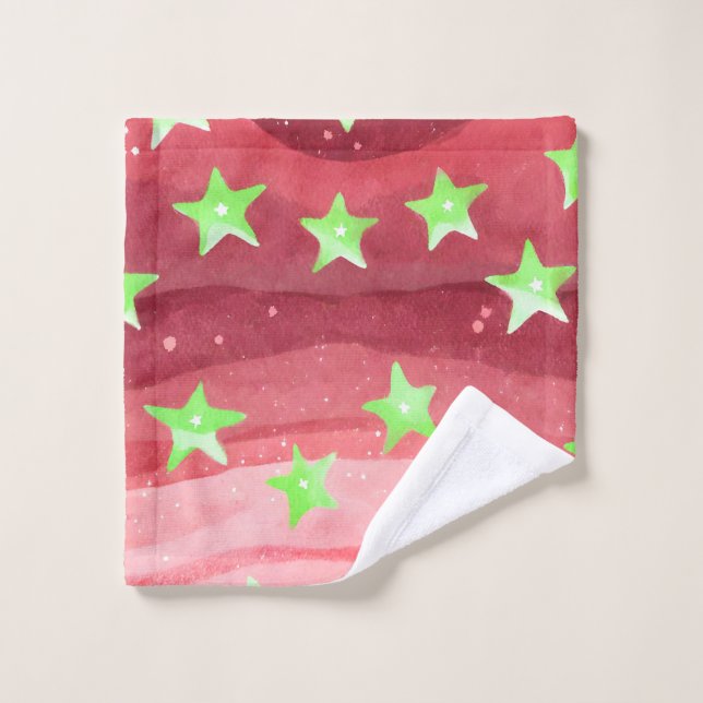 cielo rojo con estrellas (Toallita)