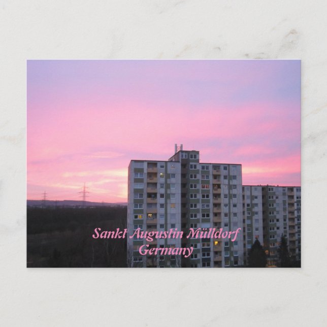 Cielo rosa de la postal "Sankt Augustin Mülldorf" (Anverso)