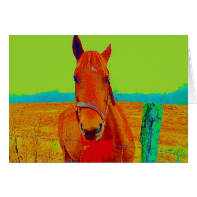 Cielo verde, arco rojo Caballo : añadir nombre (Anverso (Horizontal))