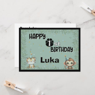 Cielo verde primer Safari salvaje Feliz cumpleaños