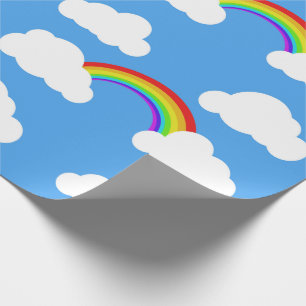 Cielos de azules y arco iris - papel de regalo