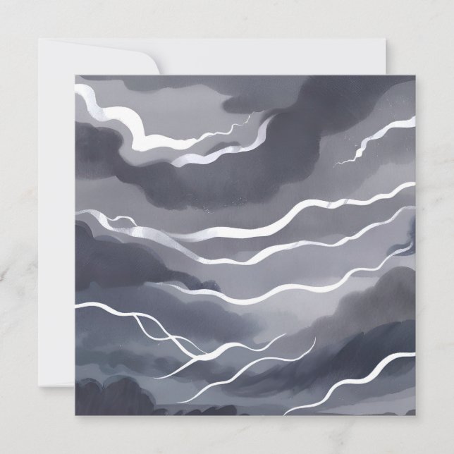 Cielos tormentosos | Tarjeta de acuarela oscura (Anverso)