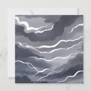 Cielos tormentosos   Tarjeta de acuarela oscura