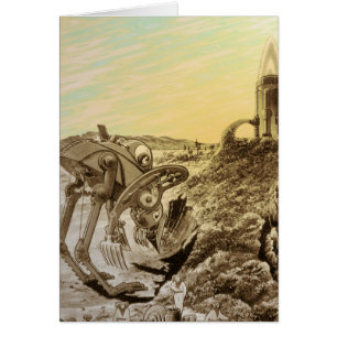 Ciencia Ficción Vintage Alienígenas Planeta Constr