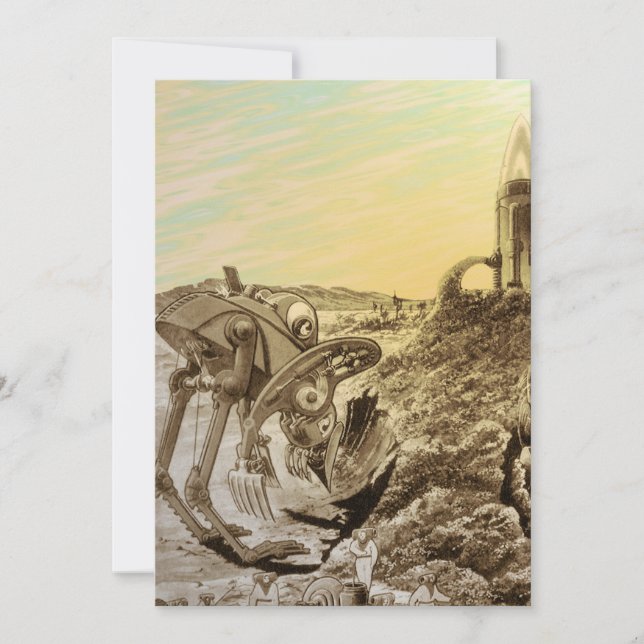 Ciencia Ficción Vintage Alienígenas Planeta Constr (Anverso)