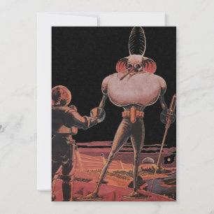 Ciencia Ficción Vintage Astronauta Apretón de Mano