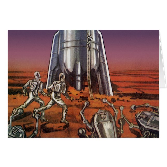 Ciencia ficción vintage, astronautas extranjeros e (Anverso (Horizontal))