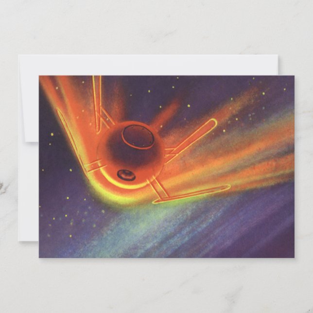 Ciencia ficción vintage, cohetes brillantes en el  (Anverso)