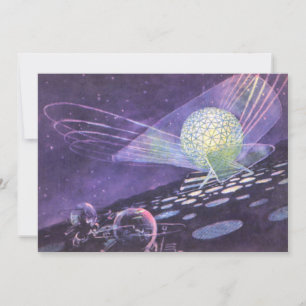 Ciencia ficción vintage, un orbe brillante con ali