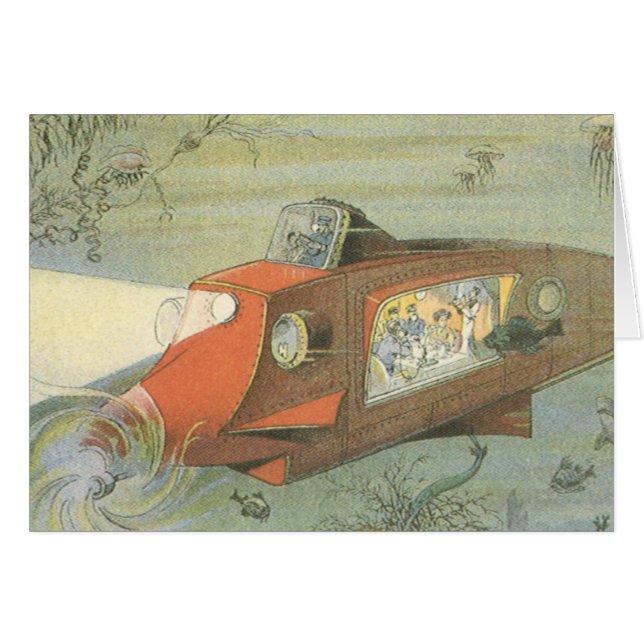 Ciencia vintage ficción submarino Steampunk en el  (Anverso (Horizontal))