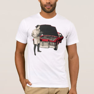 Científico del vintage y camiseta del coche