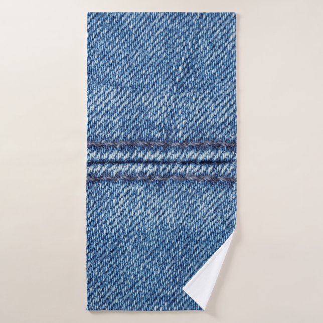 Cierre de fondo del denim azul (macro) (Toalla de baño)