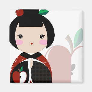 Cierre de Manzanita Kokeshi encima del imán