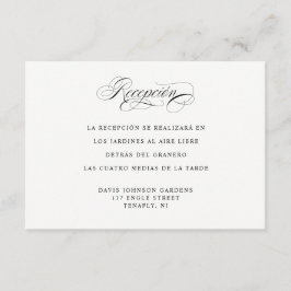 Cierre de recepción y direcciones en idioma españo