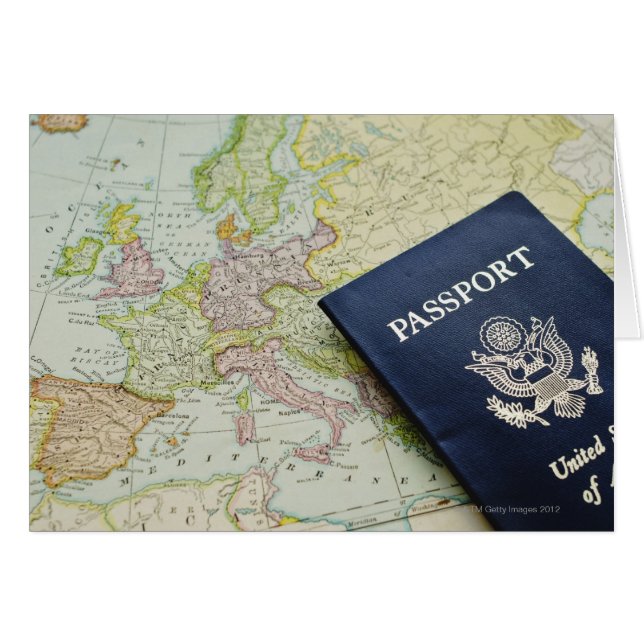 Cierre del pasaporte en el mapa europeo (Anverso (Horizontal))