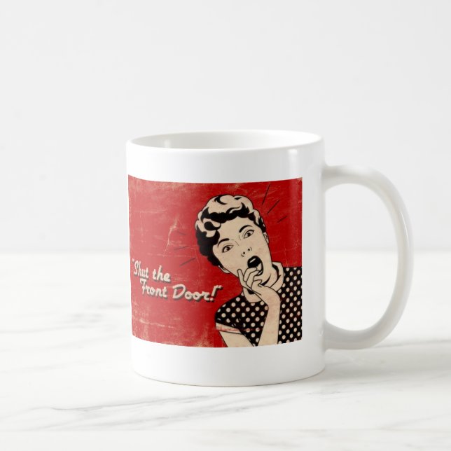Cierre la puerta principal, taza de la cara del (Derecha)