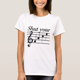 Cierre sus camisetas y regalos de la cara