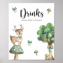 Ciervo acuarela - Bebidas sírvete tú mismo Póster