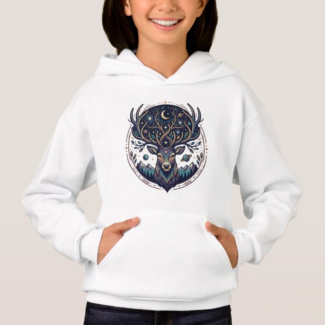 Ciervo Celestial Arte Místico de Luna y Estrellas (Anverso)