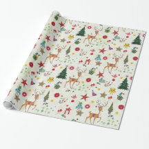 Ciervo de Navidad | Nombre | Papel de Regalo Brill