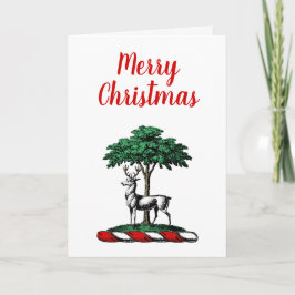 Ciervo de Navidad por Árbol Emblema del Blasón Her