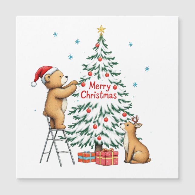 Ciervo de Navidad y oso (Anverso)