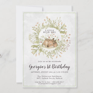 Ciervo del Bosque   Invitación de Cumpleaños de Fi