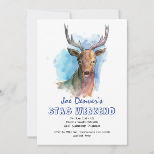 Ciervo en Aquarela Invitación