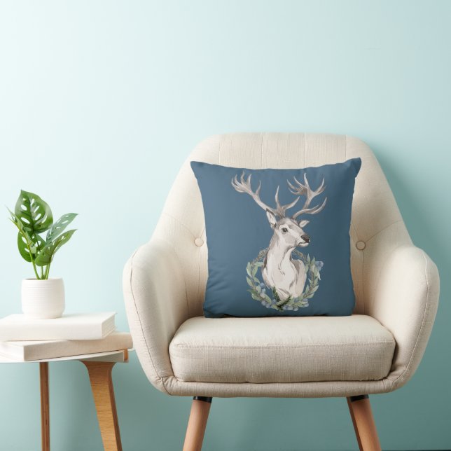 Ciervo Navideño con Almohada de Tirada de Corona d (Silla)