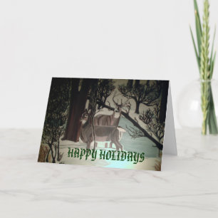 CIERVOS EN LAS MADERAS, tarjeta de Navidad
