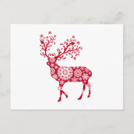 Ciervos rojos del navidad con los copos de nieve