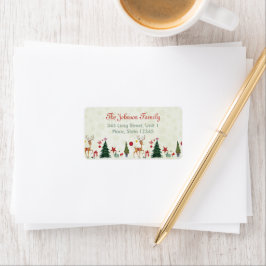 Ciervos y árboles de Navidad | Etiquetas de direcc