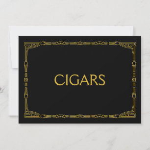 "Cigarros" Oro Art Deco Rótulo Boda estilo Art Déc