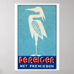 Cigüeña Blanca - Impresión de Caja de Fósforos - A