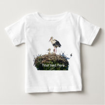 Cigüeña con camiseta para bebés