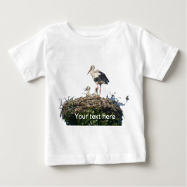Cigüeña con camiseta para bebés