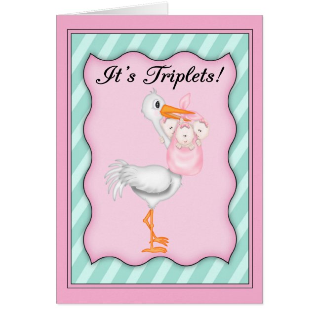 Cigüeña con trillizos Chicas (Frente)