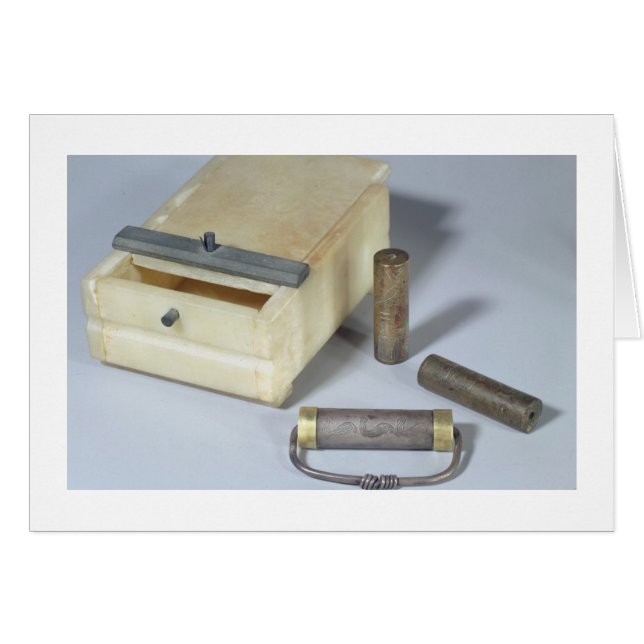 Cilindros de alabastro y de sellado de bronce y pl (Anverso (Horizontal))
