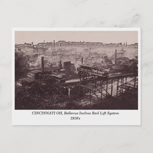 Cincinnati OH, tarjeta postal antigua del sistema  (Anverso)