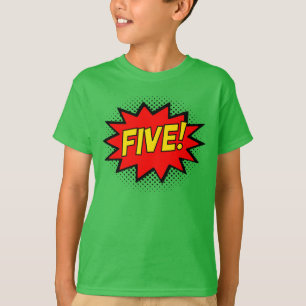 ¡CINCO! 5to Camiseta del logotipo del super héro