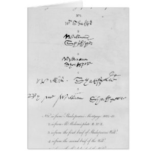 Cinco autógrafos auténticos de William Shakespea
