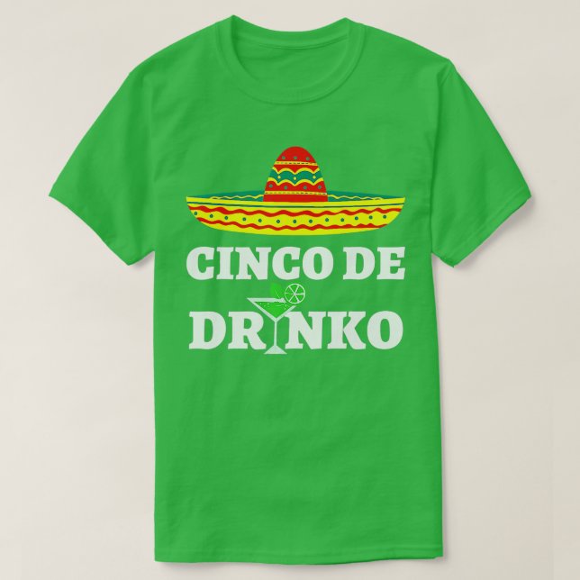 Cinco camisetas de Drinko Sombrero Cinc de Fiesta  (Diseño del anverso)