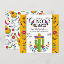 Cinco de Mayo Cactus Maracas Invitación popular