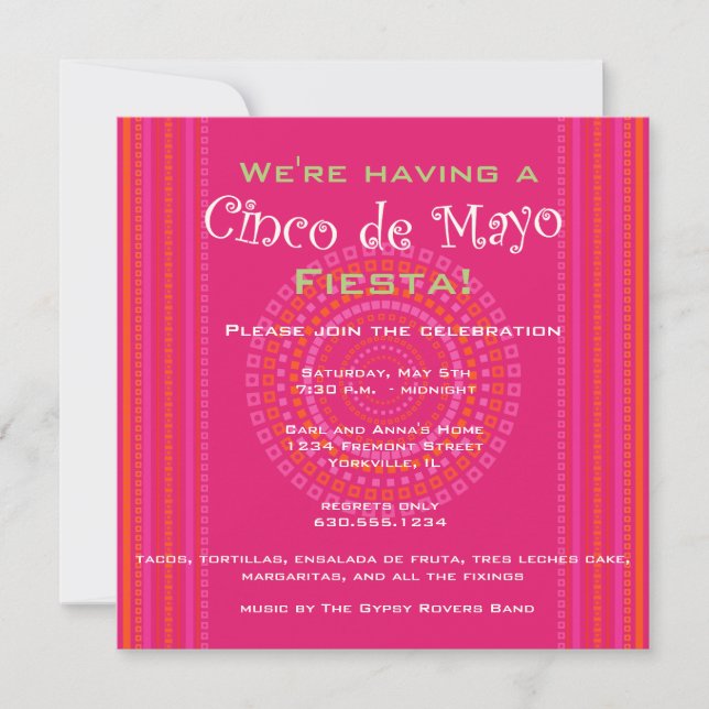 Cinco de Mayo/Fiesta Invitación (Anverso)