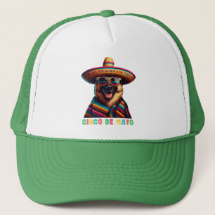 Cinco De Mayo Pastor Alemán Con Poncho Sombrero