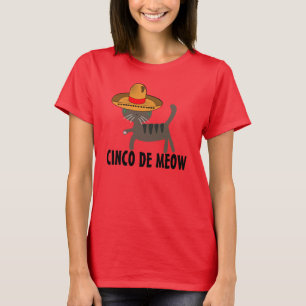 Cinco De Meow, camisetas divertidas del gato