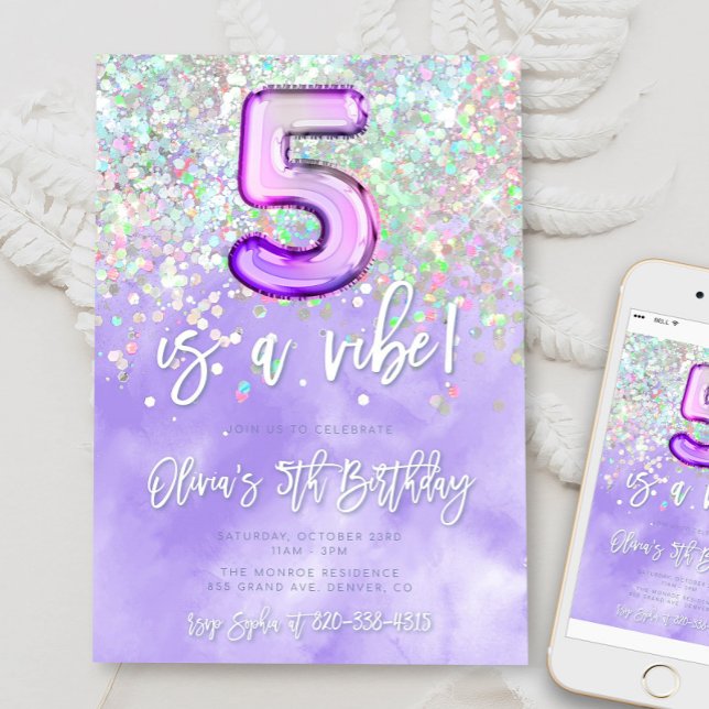 Cinco es un Confetti de Invitación a los 5 Años Vi (Subido por el creador)