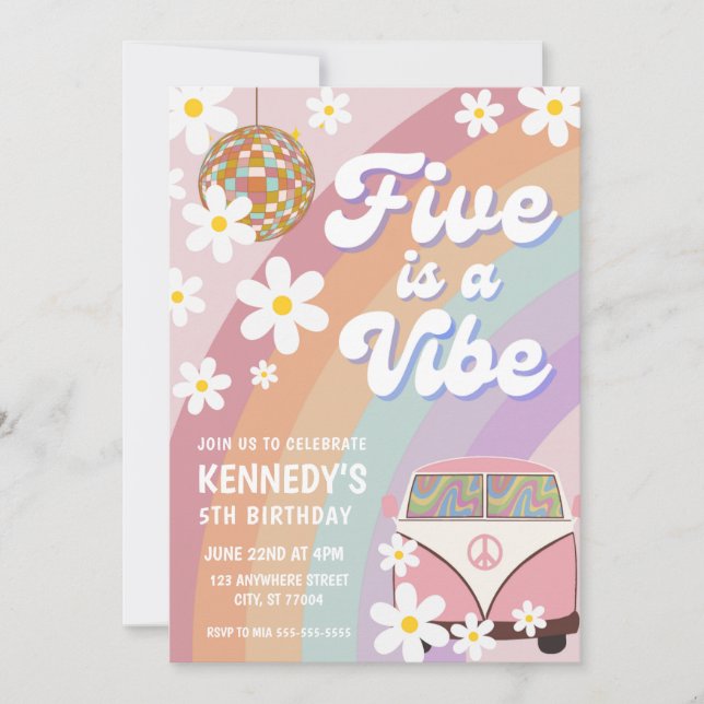 CINCO ES UNA GRUOVÍA DE INVITACIÓN VIBE 5º CUMPLEA (Anverso)