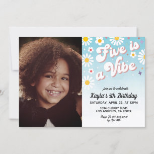 Cinco es una invitación de cumpleaños a Vibe 5º re