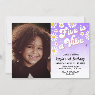 Cinco es una invitación de cumpleaños a Vibe 5º re